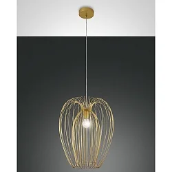 pendant luminaire CAMP 1 flame E27 IP20, gold matt