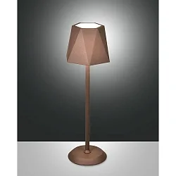 Luminaria con batería KATY con regulador táctil IP54, marrón oxidado regulable