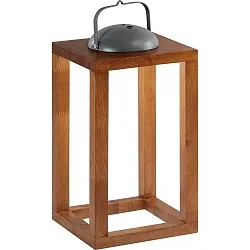 Lámpara de mesa a pilas BLEND IP54, color nuez regulable