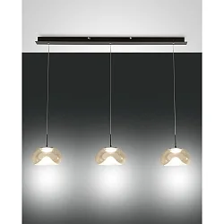 pendant luminaire BRENA 3 flames, long IP20, black dimmable