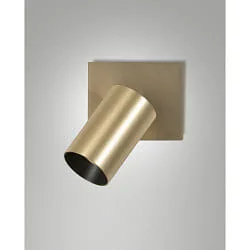 Luminaria para leer FLORES de 1 llama, con interruptor GU10 IP20, negro, latón satinado regulable