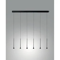 Luminaria colgante SUSA de 6 llamas IP20, negro regulable