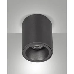 Luminaria de superficie GUAMO redondo GU10 IP20, negro regulable