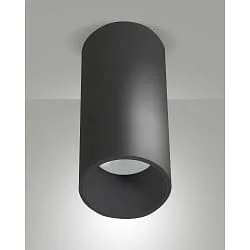 Luz downlight RAY cilíndrico, rígido, versión de montaje en superficie IP44, negro regulable