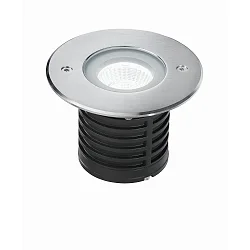 floor recessed luminaire IRVING 2 / Ø 116MM round, passable, switchable IP67, stainless steel 