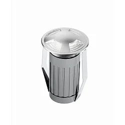 floor recessed luminaire YUMA 2 / Ø 70MM 4-fold, round, passable, switchable IP67, chrome matt, stainless steel 
