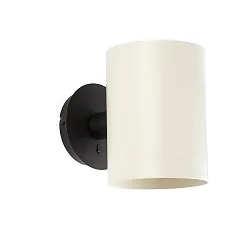 Luminaria de pared GUADALUPE E27 IP20, beige, negro mate 