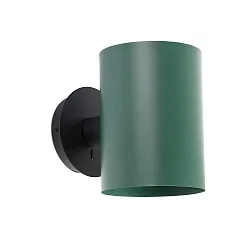 Luminaria de pared GUADALUPE E27 IP20, verde, negro mate 