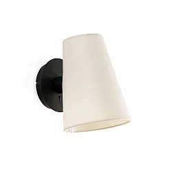 Luminaria de pared LUPE E27 IP20, beige, negro 