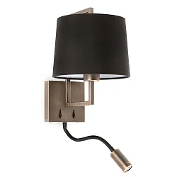 Luminaria de pared FRAME E27 IP20, negro, oro antiguo 