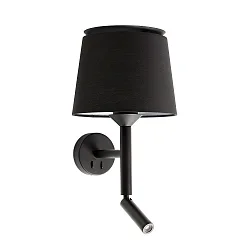 Luminaria de pared SAVOY E27 IP20, negro 