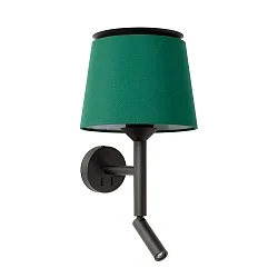 Luminaria de pared SAVOY E27 IP20, verde, negro 