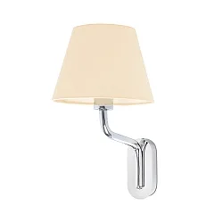 Luminaria de pared ETERNA E27 IP20, beige, cromo 