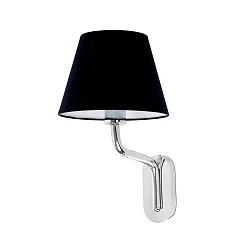 Luminaria de pared ETERNA E27 IP20, cromo, negro 