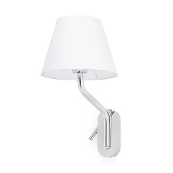 wall luminaire ETERNA E27 IP20, chrome, white 