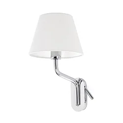 wall luminaire ETERNA E27 IP20, chrome, white 