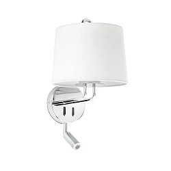 Luminaria de pared MONTREAL E27 IP20, cromo, blanco 