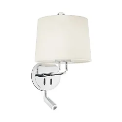 Luminaria de pared MONTREAL E27 IP20, beige, cromo 