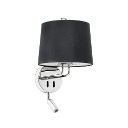 Luminaria de pared MONTREAL E27 IP20, cromo, negro 