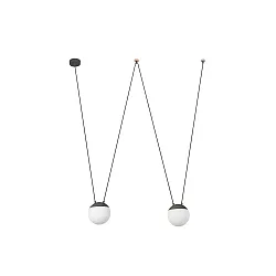 Luminaria colgante MINE PC SPACE de 2 llamas E27 IP20, plomo oscuro 