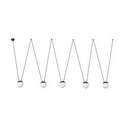 Luminaria colgante MINE PC SPACE de 5 llamas E27 IP20, plomo oscuro 