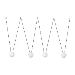 pendant luminaire MINE 4 flames E27 IP20, white matt 