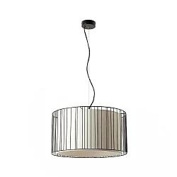 Luminaria colgante LINDA E27 IP20, beige, negro mate 