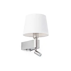 Luminaria de pared ROOM E27 IP20, níquel satinado 