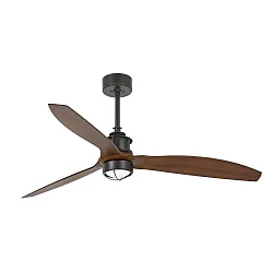 Ventilador de techo JUST FAN M con mando a distancia IP20, color nogal, negro mate