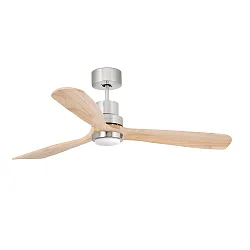 Ceiling fan LANTAU L with remote control IP20, nickel matt, pine