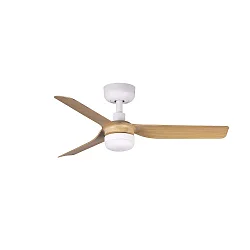 Ventilador de techo MINI PUNT S con mando a distancia IP20, blanco mate, arce regulable