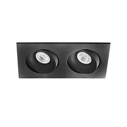 Luminaria empotrable para techos ARGON de 2 llamas, angular, giratorio GU10 IP20, negro mate 