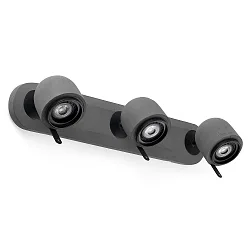 Luminaria de pared STONE de 3 llamas GU10 IP20, gris 