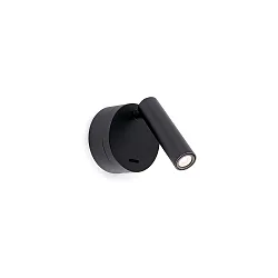 Luminaria de pared BOC LED IP20, negro mate 