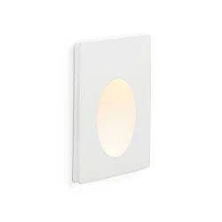 Luminaria de pared empotrable PLAS LED IP20, blanco mate 