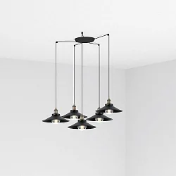 Luminaria colgante MARLIN de 5 llamas E27 IP20, oro antiguo 