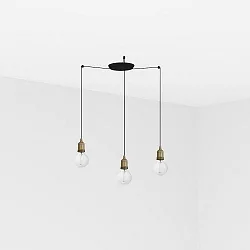 Luminaria colgante ART de 3 llamas E27 IP20, oro antiguo 