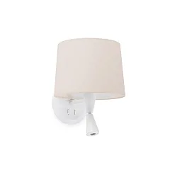 Luminaria de pared CONGA E27 IP20, beige, blanco mate 