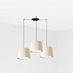 Luminaria colgante CONGA de 3 llamas E27 IP20, negro mate, blanco 