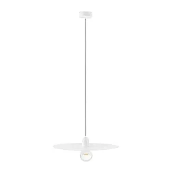 Luminaria colgante PLAT E27 IP20, blanco mate 