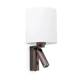 Luminaria de pared ROB SHADE E27 IP20, color bronce 
