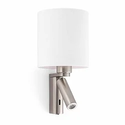 Luminaria de pared ROB SHADE E27 IP20, níquel satinado 