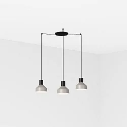 Luminaria colgante KOMBO de 3 llamas E27 IP20, gris, negro mate 
