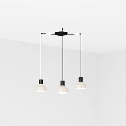 Luminaria colgante KOMBO de 3 llamas E27 IP20, beige, negro mate 