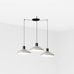 Luminaria colgante KOMBO de 3 llamas E27 IP20, gris, negro mate 