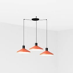 Luminaria colgante KOMBO de 3 llamas E27 IP20, negro mate, barro cocido 