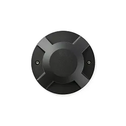 Luminaria de suelo LOTH de 4 llamas LED IP67, negro mate 
