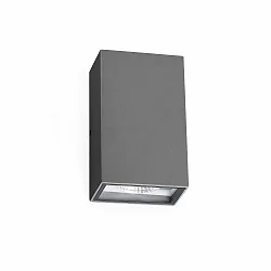 Luminaria de pared para exteriores LING de 2 llamas LED IP54, plomo oscuro 