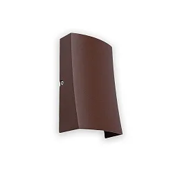 Luminaria de pared para exteriores NAIROBI LED IP54, marrón oxidado 
