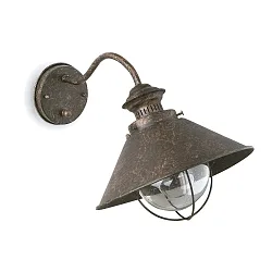 Luminaria de pared NAUTICA E27 IP33, marrón oxidado 